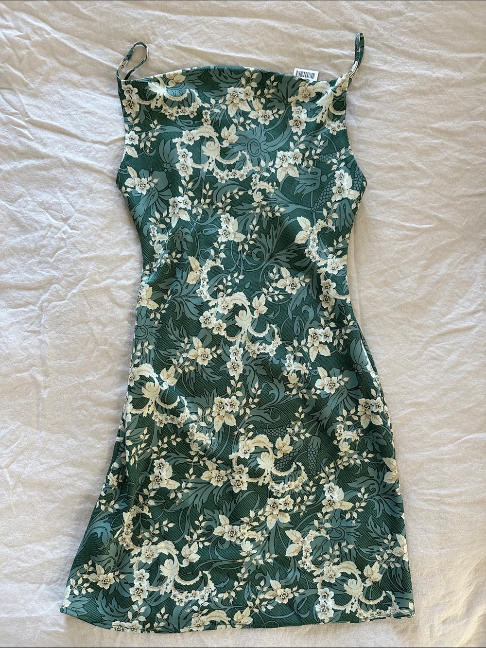 Urban Outfitters Green Floral Mini Slip Dress